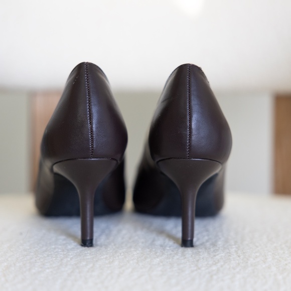 French Connection Brown Kitten Heel Pointed Toe Pumps Faux Leather Womens US 7 - Picture 8 of 14